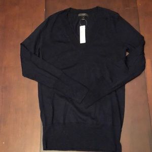NWT J. Crew Merino Wool V-neck Sweater in Navy, XS